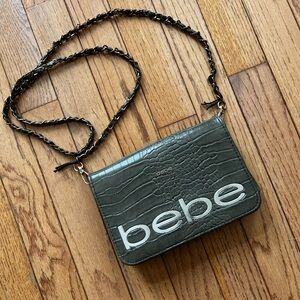 Bebe Olive Fabiola Croc-Pattern Crossbody Bag